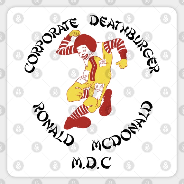 Corporate Deathburger Sticker by carlosrossi